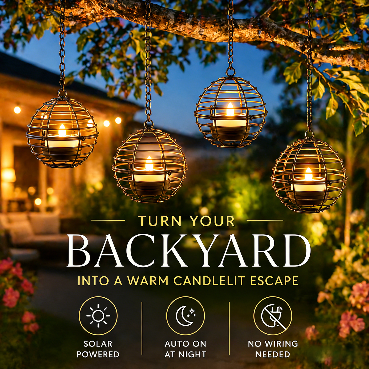 Solar Hanging Candle Lanterns