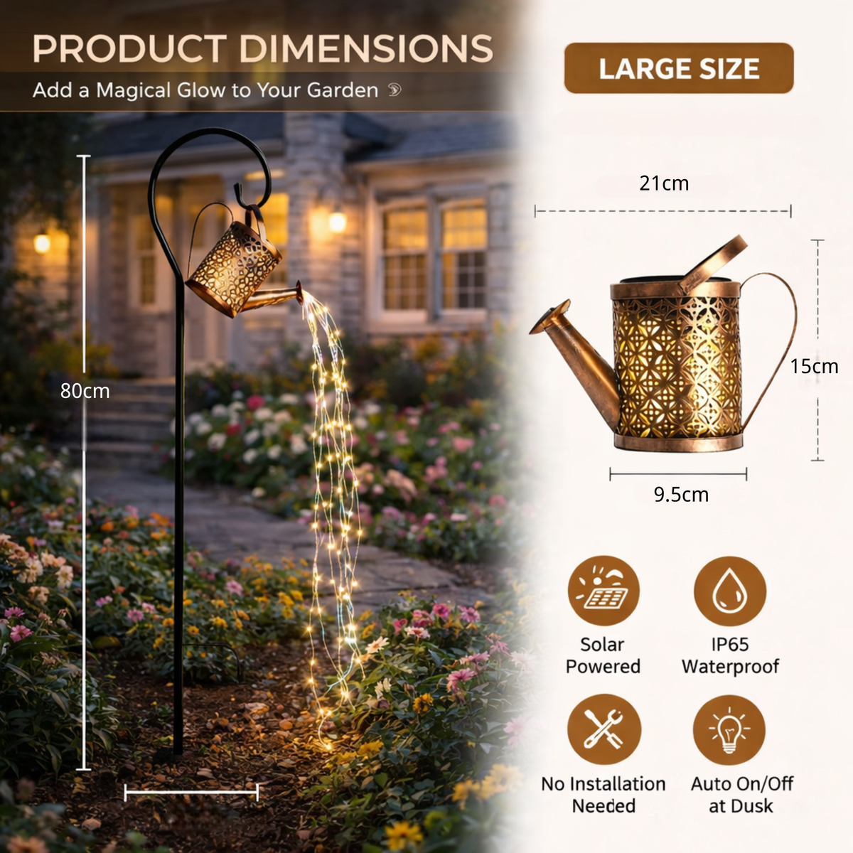 2026 Solar Powered Starry Watering Can (IP65 Waterproof)