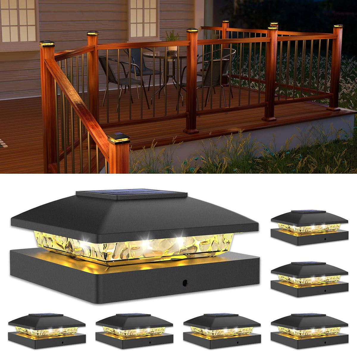 Solar Fence Post Cap Lights (4x4 Outdoor Waterproof)