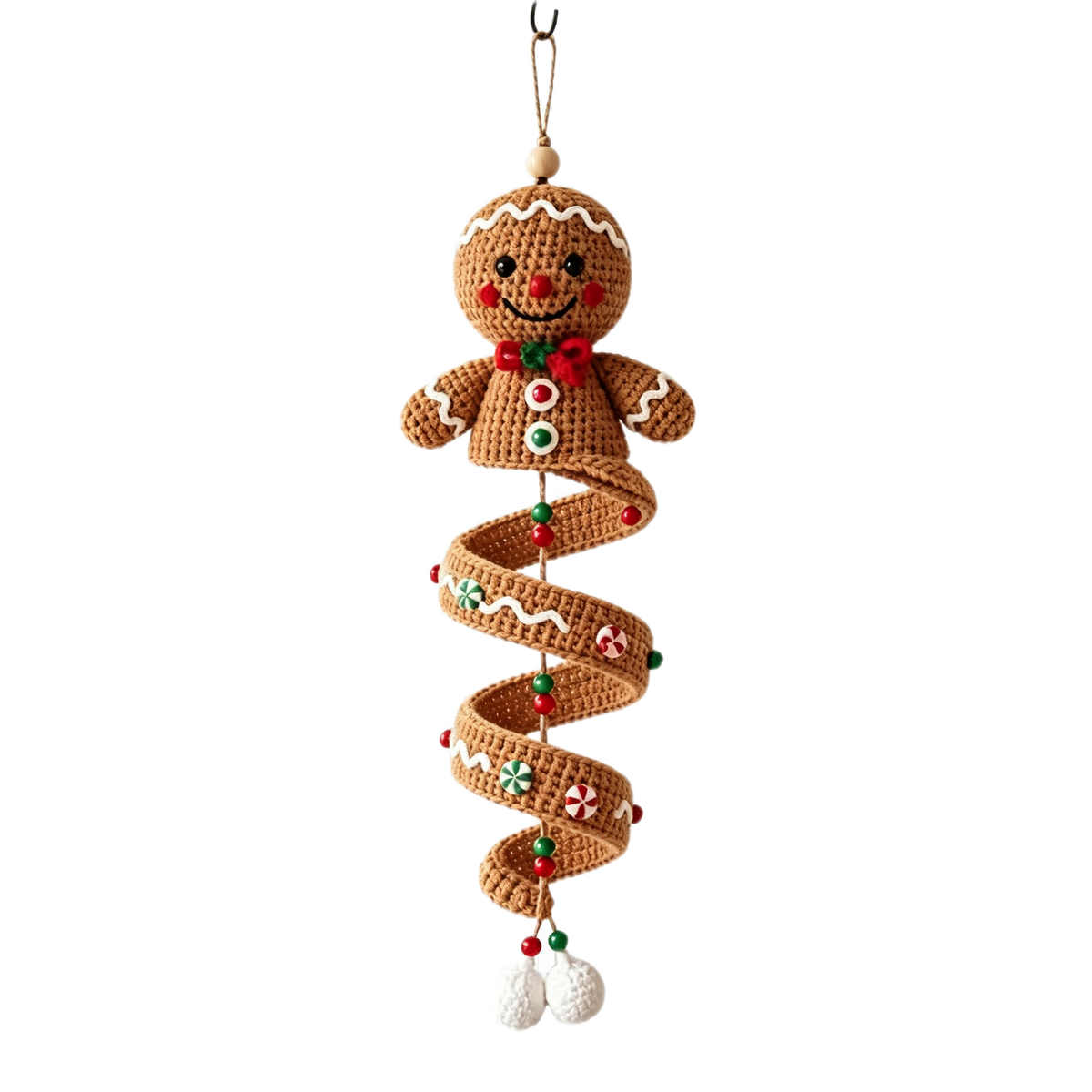 🔥3D Christmas Crafts Kit🎁Crochet Snowman Spiral Ornament DIY Kit✨