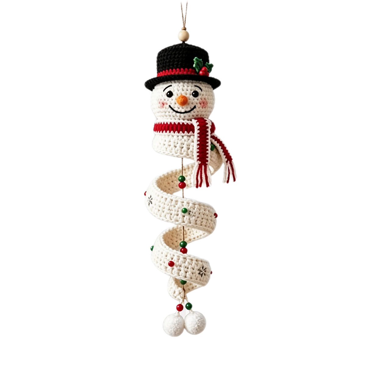🔥3D Christmas Crafts Kit🎁Crochet Snowman Spiral Ornament DIY Kit✨