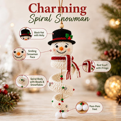 🔥3D Christmas Crafts Kit🎁Crochet Snowman Spiral Ornament DIY Kit✨